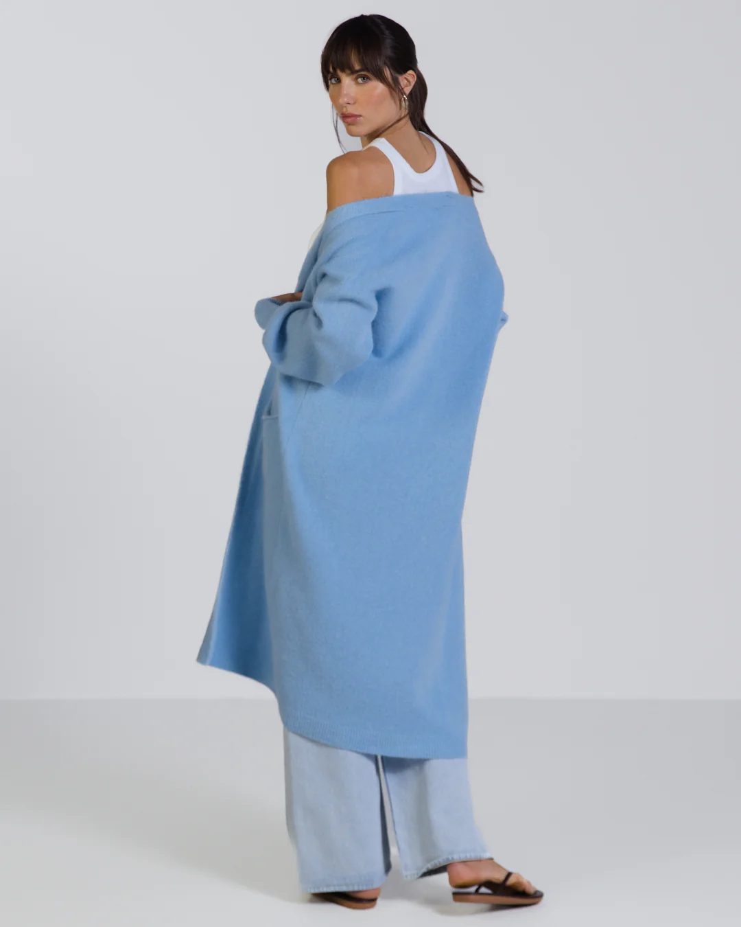Yasmin Open Cardigan | Light Blue | Alpaca Blend - Image 2