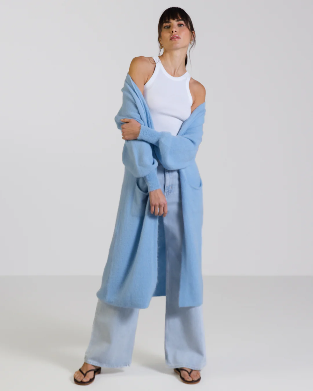 Yasmin Open Cardigan | Light Blue | Alpaca Blend - Image 5