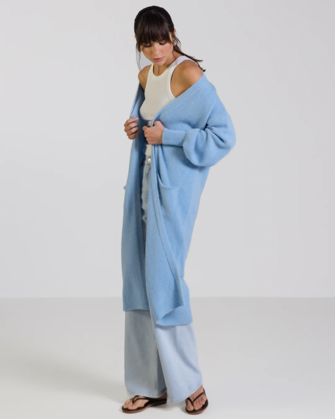 Yasmin Open Cardigan | Light Blue | Alpaca Blend - Image 7
