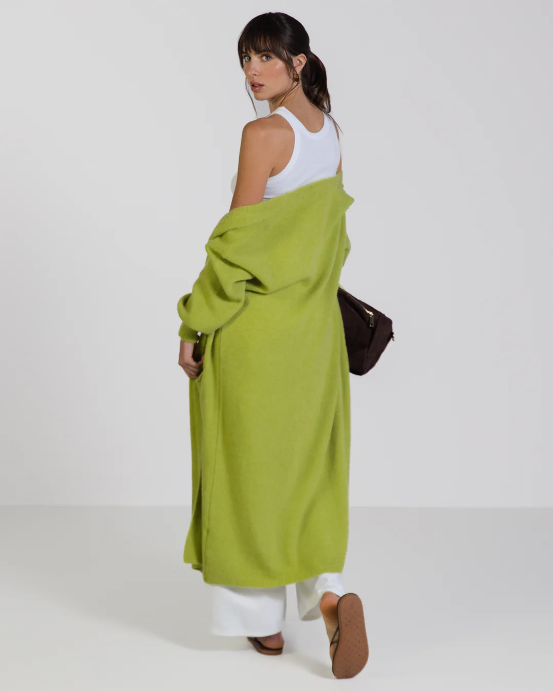 Yasmin Open Cardigan | Lime | Alpaca Blend - Image 2