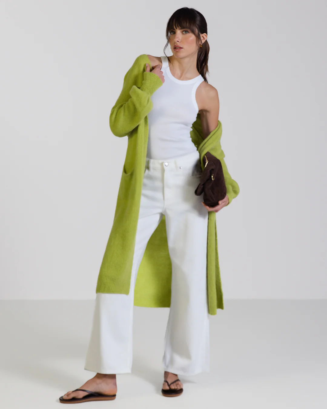 Yasmin Open Cardigan | Lime | Alpaca Blend - Image 5