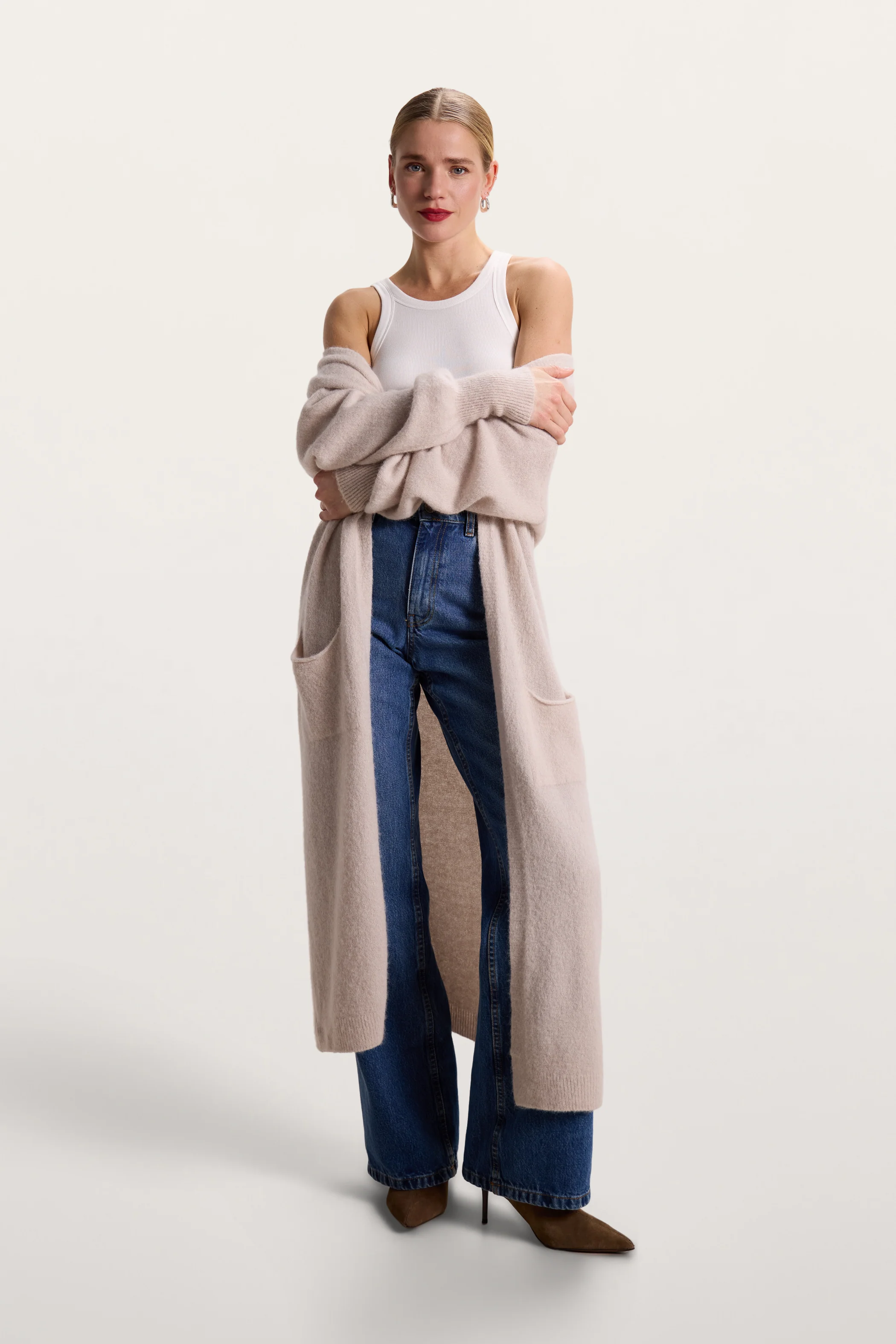 Yasmin Open Cardigan | Beige | Alpaca Blend - Image 2