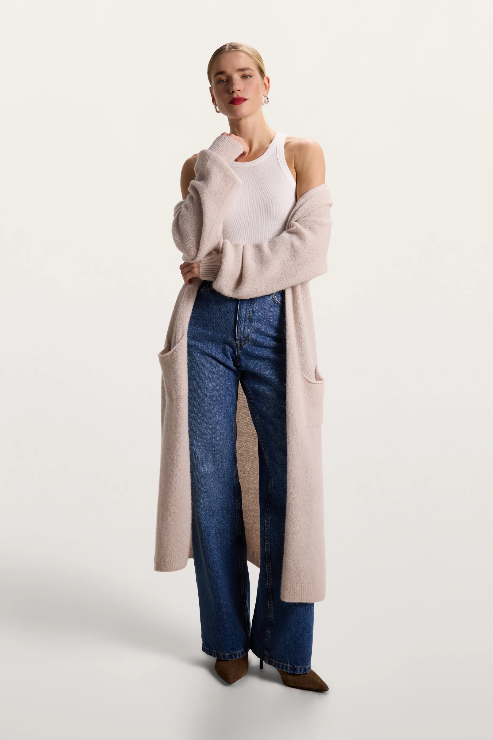 Yasmin Open Cardigan | Beige | Alpaca Blend - Image 4