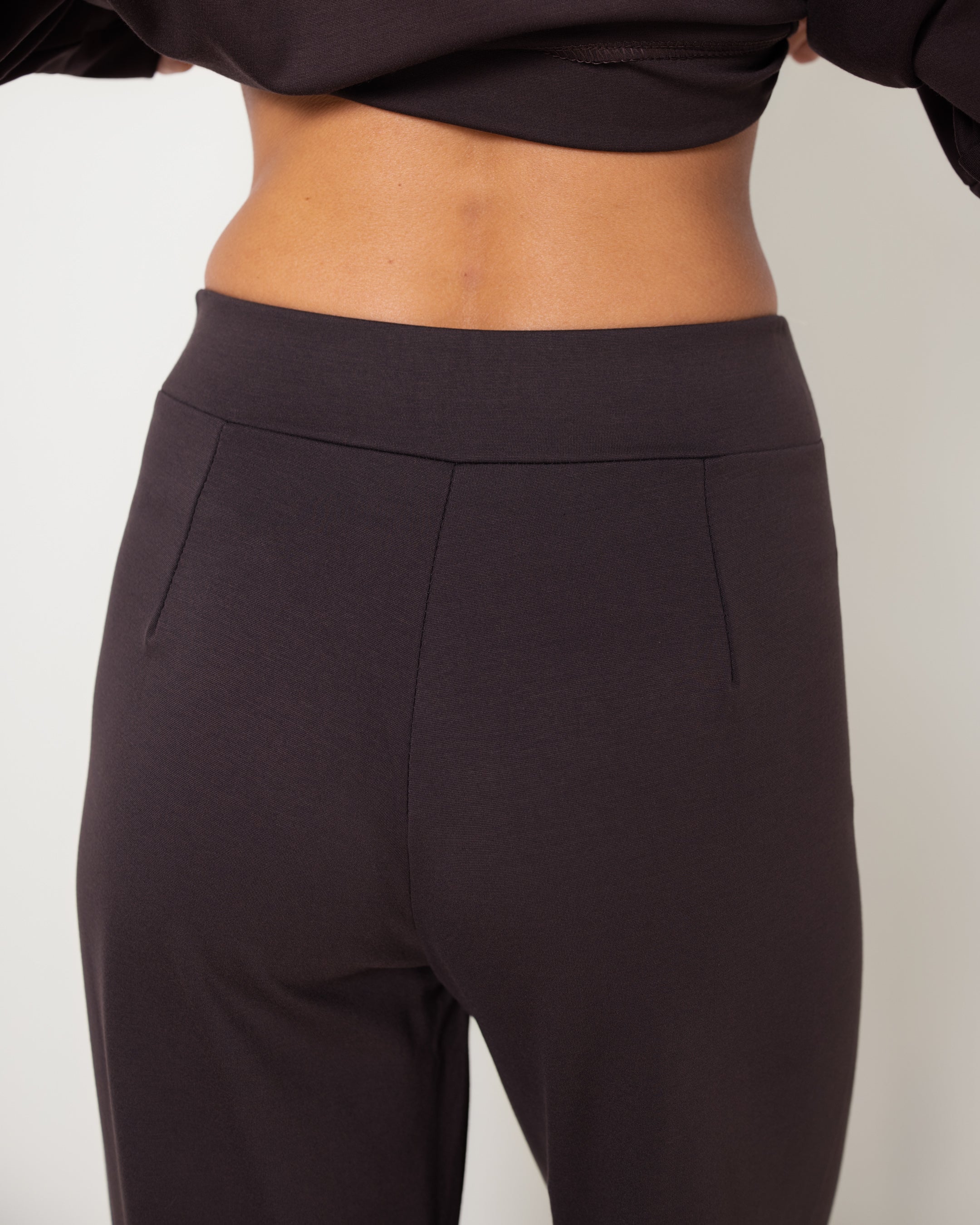 Yumi Elastic Waist Pants | Chocolate Brown - Image 3