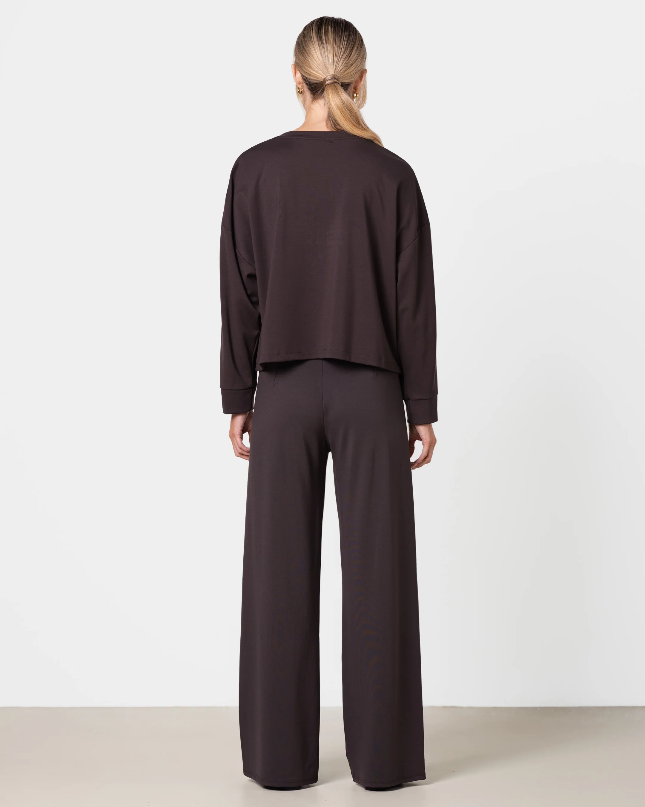 Yumi Elastic Waist Pants | Chocolate Brown - Image 7