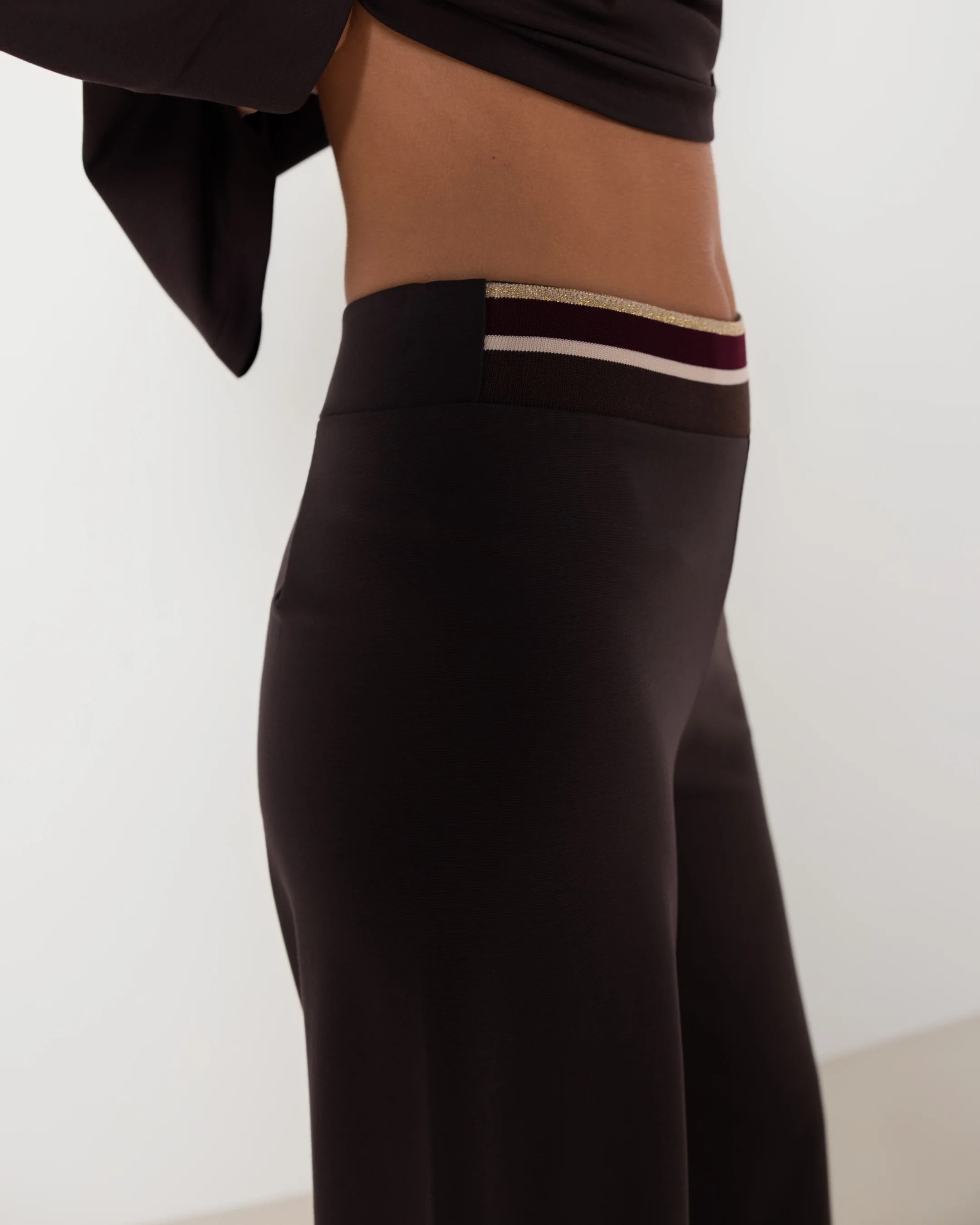 Yumi Elastic Waist Pants | Chocolate Brown - Image 8