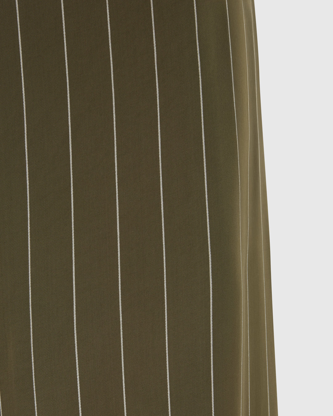 Zoe Pinstripe Elastic High Waist Satin Trousers | Khaki - Image 4